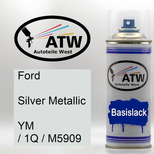 Ford, Silver Metallic, YM / 1Q / M5909: 400ml Sprühdose, von ATW Autoteile West.